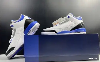 CT8532-040 JORDAN BLUE SHOES WHITE RETRO AIR 3 0626